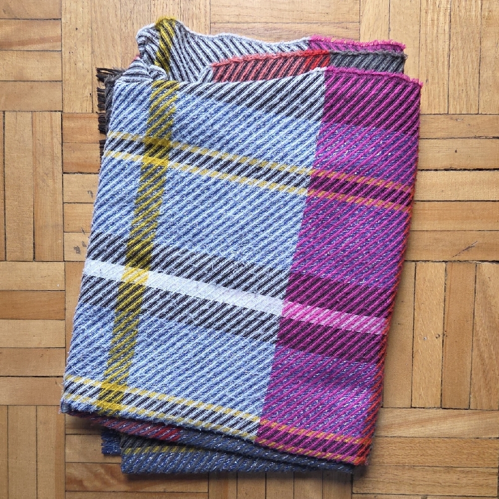 Colorful Pink Plaid Scarf